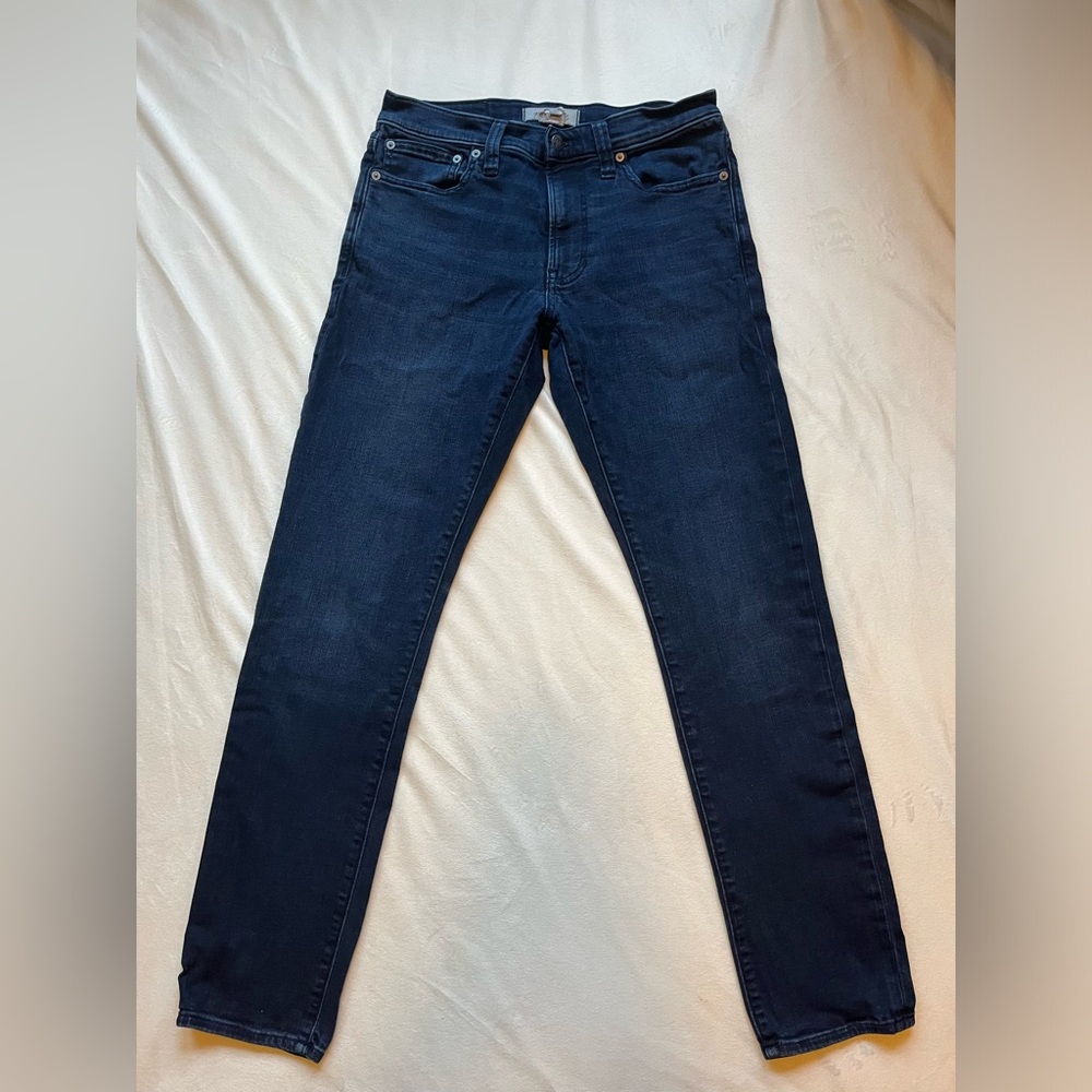 Mens Madewell Skinny Everyday Flex Jeans -dark denim wash size 31x32